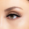 side view of woman wearing double layer eyelashes